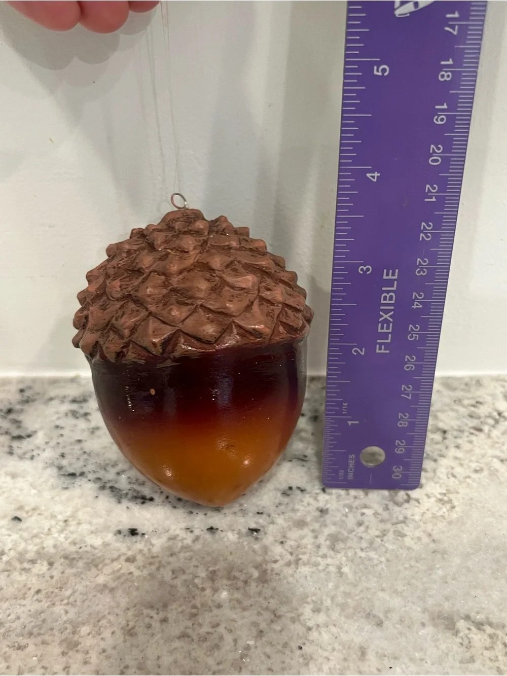 XL Decorative Acorn Ornament in Brown and Amber